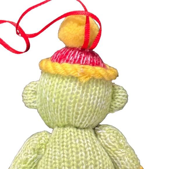 Vintage 90's 1997 Christmas Ornament Sock Monkey Collectible 4" Green Red Blue Y - Picture 7 of 14